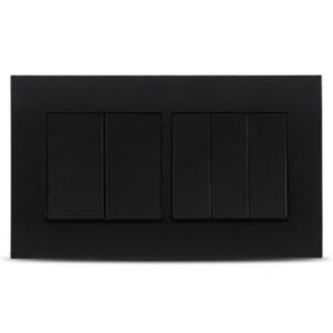 ORANGE AKOYA 5 GANG 1 WAY SWITCH BLACK MATTE (5GANG 1WAY)