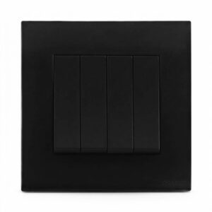 ORANGE AKOYA 4 GANG 1 WAY SWITCH BLACK MATTE (4GANG 1WAY)